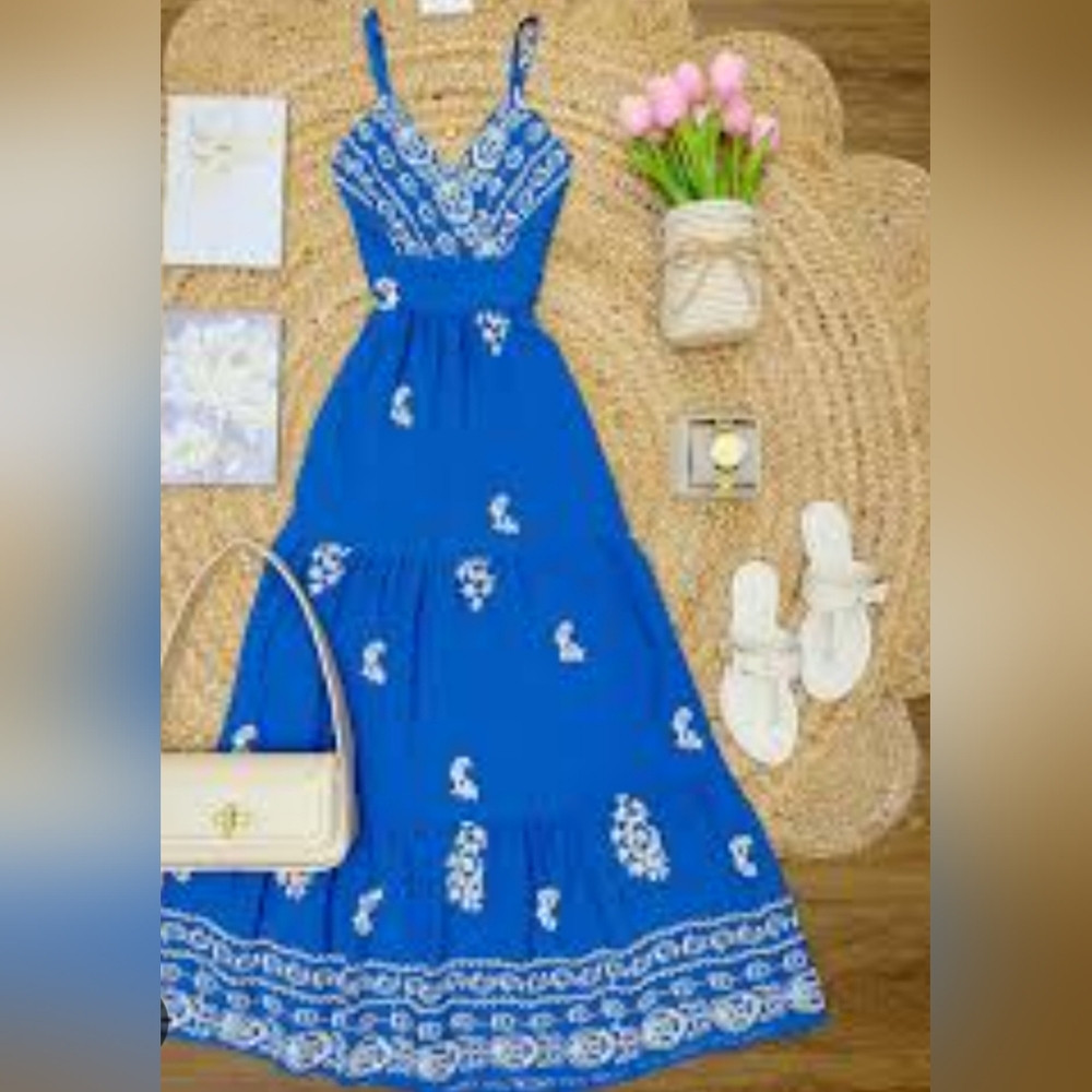 Blue Floral Maxi Dress